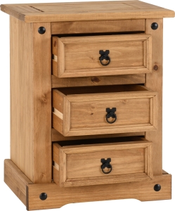 Image: 7107 - Corona 3 Drawer Bedside 